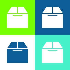 Box Flat four color minimal icon set