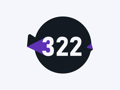 Number 322 logo icon design vector image