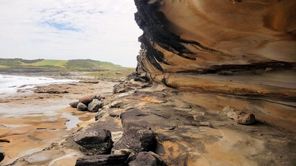Sandstone Cliff  Cape Banks Sydney in the Botany Kamay Bay National 