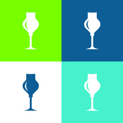 Black Elegant Drinking Glass Tool Flat four color minimal icon set