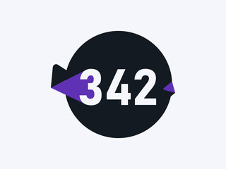 Number 342 logo icon design vector image