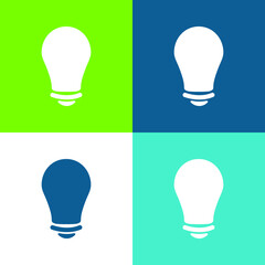 Black Lightbulb Flat four color minimal icon set