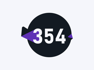 Number 354 logo icon design vector image