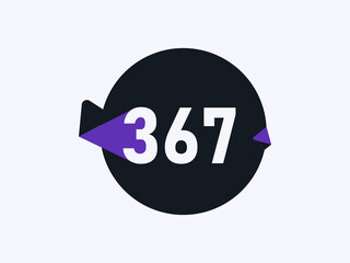 Number 367 logo icon design vector image