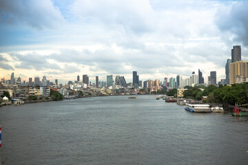 Fototapeta premium Chao Phraya River and river side view