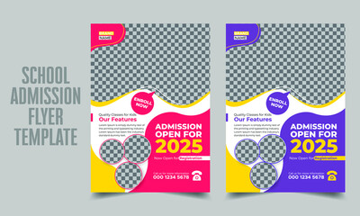 Flyer template design for school admission 