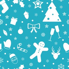 Seamless pattern with Christmas elements. Vector illustration