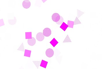 Light Purple, Pink vector background with polygonal style with circles.