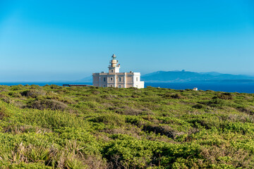 A lighthouse in the middle of the Mediterranean sea