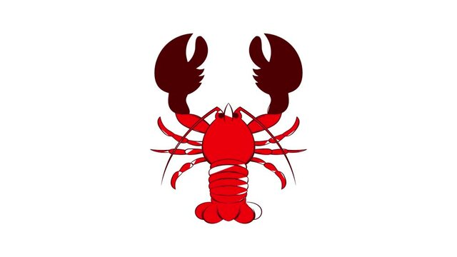 Crayfish icon animation cartoon best object isolated on white background