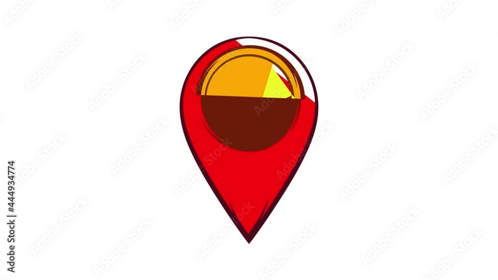 Poster map pointer icon animation cartoon best object isolated on white background