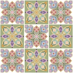 Tapeten Azulejos tiles patchwork © HoyaBouquet