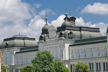 Landmarks of Bulgaria. Alexandr Nevski Cathedral in Sofia during a beautiful summer day with blue...