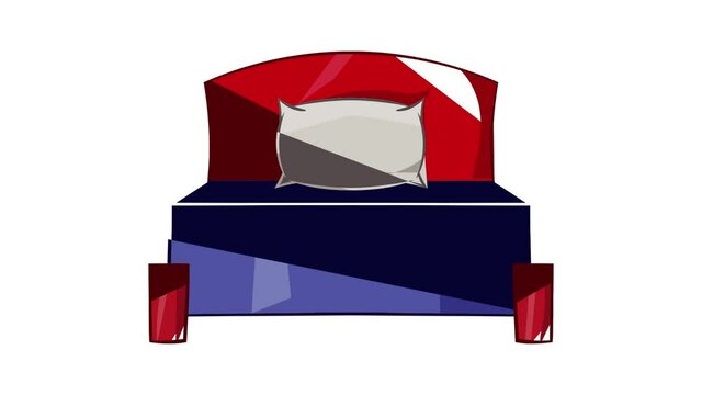 Bed icon animation cartoon best object isolated on white background