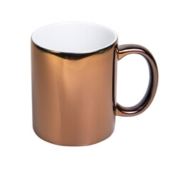 Brigh ceramic tea cup isolated on the white background