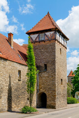 Fototapeta na wymiar Möckmühl im Jagsttal, Altstadt, Stadtmauer und Badturm