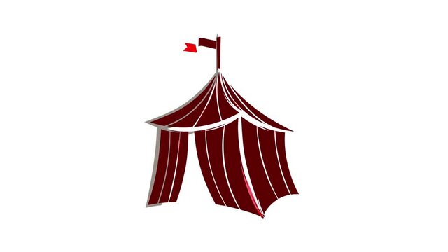 Medieval knight tent icon animation cartoon best object isolated on white background
