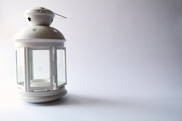 minimalist white lantern on a white background