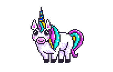 Cute pixel art unicorn