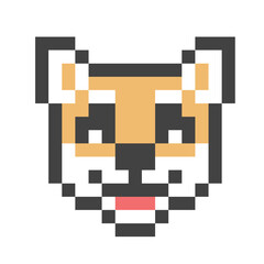Cute pixel art dog portrait