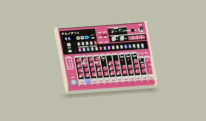 Electronic music equipment, Pink low poly design