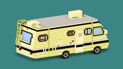 RV 3D rendered illustration. Front view