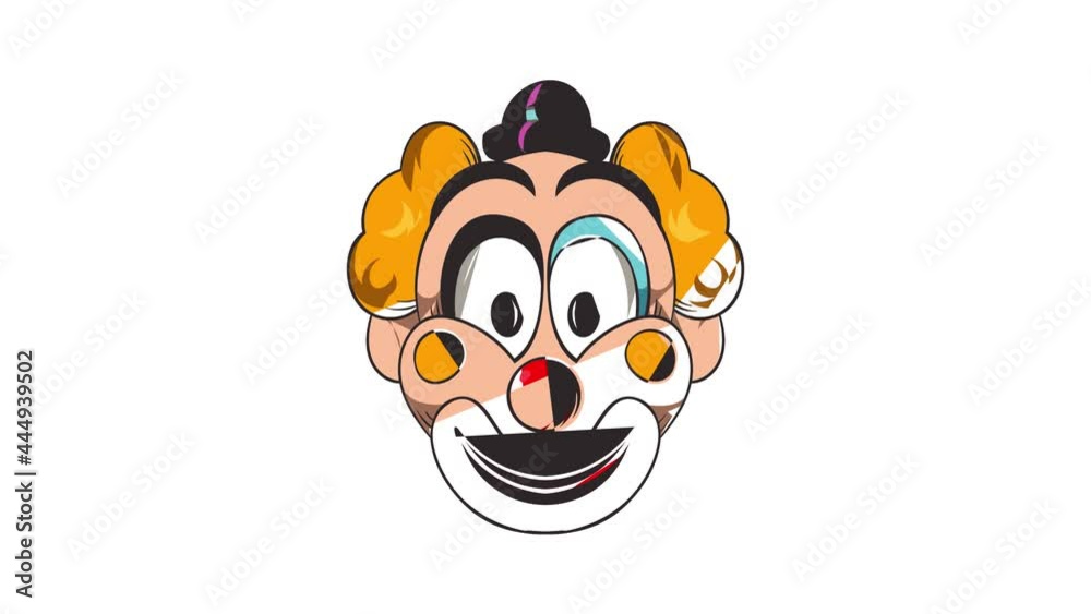 Wall mural Head of clown icon animation cartoon best object isolated on white background - Wall murals