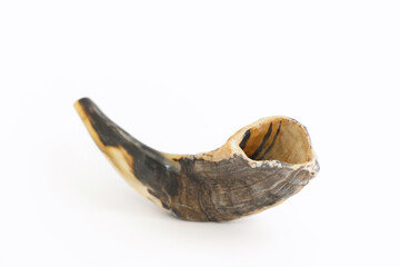shofar (horn) isolated on white. rosh hashanah (jewish holiday) concept . traditional holiday symbol.