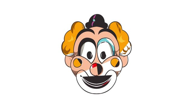 Head of clown icon animation cartoon best object isolated on white background