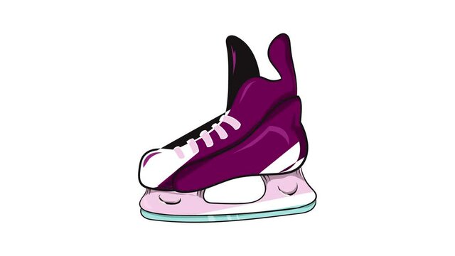 Ice hockey skates icon animation cartoon best object isolated on white background