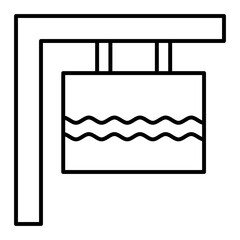  Vector River Sign Outline Icon Design