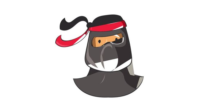 Ninja mascot icon animation cartoon best object isolated on white background