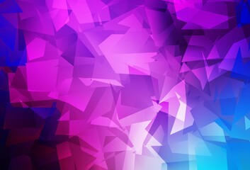 Light Pink, Blue vector gradient triangles pattern.