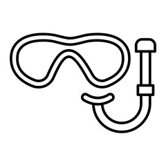 Vector Diving Mask Outline Icon Design