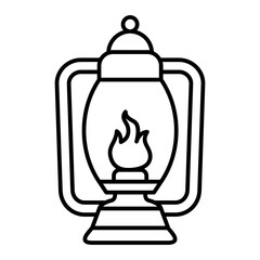 Vector Lantern Outline Icon Design