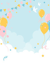 Obraz na płótnie Canvas festive vector background with balloons in the sky for banners, cards, flyers, social media wallpapers, etc.