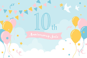 festive vector background with balloons in the sky for banners, cards, flyers, social media wallpapers, etc.