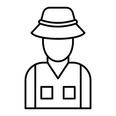 Vector Fisherman Outline Icon Design