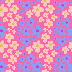 Simple floral abstract seamless pattern