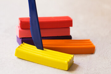 A set of colored plasticine and a modeling tool
