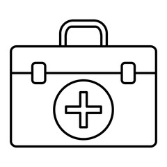 Vector Medical Kit Outline Icon Design