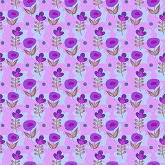 Simple floral abstract seamless pattern