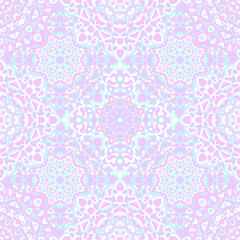 Delicate openwork geometric floral seamless pattern