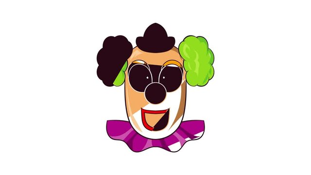 Head of clown icon animation cartoon best object isolated on white background