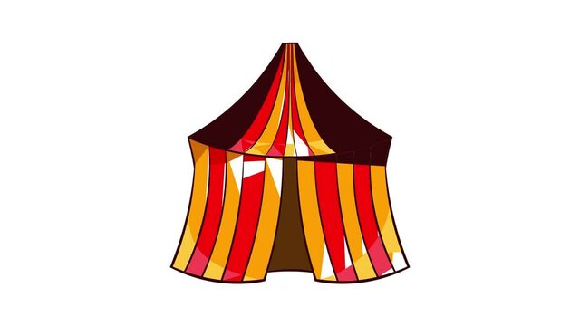Circus tent icon animation cartoon best object isolated on white background