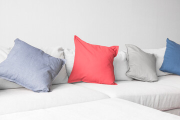Fototapeta na wymiar Pillows colorful on Sofa in room