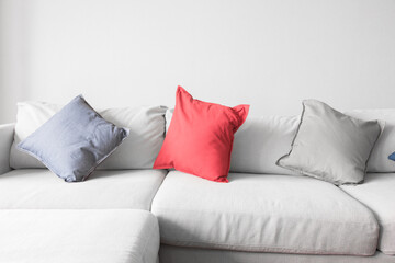 Pillows colorful on Sofa in room