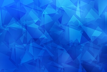 Obraz premium Light BLUE vector gradient triangles pattern.