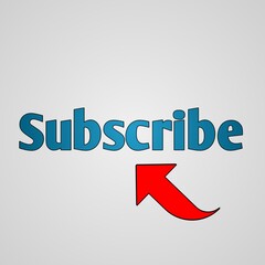 SUBSCRIBE text written and arrow. Website concept. Button for follow issues. 