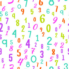 Numbers education, school concept. Seamless vector EPS 10 pattern. Flat style

